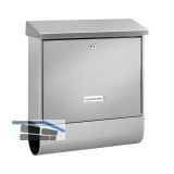 BURG Briefkasten NORDLAND-SET - mit Zeitungsbox, Edelstahl rostfrei