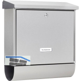 BURG Briefkasten INOXSTAR H�he 395 mm - mit Zeitungsbox, Edelstahl rostfrei