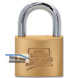 BURG Vorhangschloss 400 E Magno verschiedensperrend, B�gelh�he 80mm, Breite 50mm