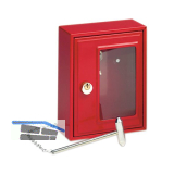BURG-W�CHTER Notschl�sselkasten EMG 6165,gleichsperrend, mit Hammer,rot lackiert