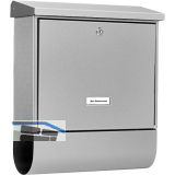BURG Briefkasten INOXSTAR H�he 425 mm - mit Zeitungsbox, Edelstahl rostfrei