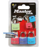 MASTER LOCK Vorhangschloss Vinyl bunt mit Schl�ssel, Br. 20 mm, gleichsp. SB-4