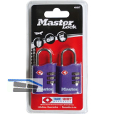 MASTER LOCK Vorhangschloss 4686 EURT TSA Zahlenschloss, 30 mm, bunt, SB