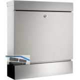 BURG Briefkasten SEATTLE mit Zeitungsbox, Edelstahl rostfrei