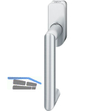 FSB Fenstergriff 34 1016 abschlie�bar ovale Rosette, Edelstahl matt