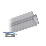 Wasserabweisprofil m. Lippe f. Serie Fit f. 6-8 mm, 2500 mm, transparent (69106)
