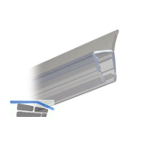 Dichtprofil seitlich mit Lippe f�r 6 - 8 mm, L�nge 2500 mm, transparent
