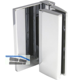 Duscht�rband Bella, 90� Glas-Wand, m. Langloch, nach au�en, verchromt poliert