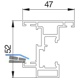 Zargenprofil AL-Basis-D-XL Edelstahl-Effekt