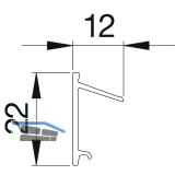 Clipprofil f�r Zargenprofil XL AL-Clip-Basis-D-XL silber eloxiert