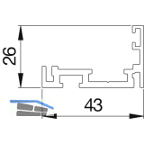 Basisrahmenprofil XL AL-Frame-D-XL Edelstahl-Effekt