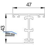Glassto�profil XL AL-Frame T-D-XL schwarz matt eloxiert