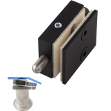 DORMA-Glas Feststellriegel 12.312 mit Bodenbuchse f�r 8 mm Glas, schwarz matt