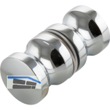 Duscht�rknopf KN-K2AL, 30 x 30 mm, Aluminium verchromt poliert