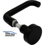 DORMA-Glas Wechselgarnitur 10.316 o. Rosetten, m. Wechselstift, schwarz matt