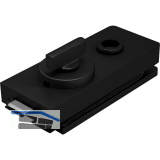 Schloss Studio 1121 WC m. Riegelolive, Glas 8 mm, Alu schwarz RAL 9005 (10.154)