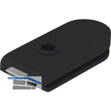 Schloss Studio Rondo unversperrbar, Glas 8 mm, schwarz matt RAL 9005 (10.201)