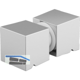 DORMA-Glas Duscht�rknopf eckig, 32 x 32 mm, Aluminium glanzverchromt