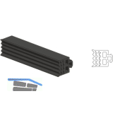 Dichtung Basisprofil AL-EPDM 8/10/12, Kunststoff schwarz