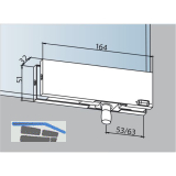 DORMA-Glas Oberlichtbeschlag PT 30 m. Zapfen � 15 mm, silber eloxiert (03.120)