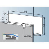 Winkeloberlichtbeschlag PT 40 m. Zapfen � 15 mm, Glas 10 mm,silber elox.(03.140)