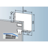 Winkelverbindung PT 60, Glas 10 mm, Aluminium silber eloxiert (03.150)