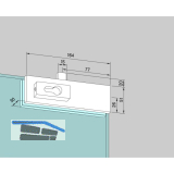 DORMA-Glas Eckschloss US 10, PZ-vorgerichtet, 10 mm, Edelstahl (03.206)