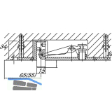DORMA-Glas Oberes Lager PT 21 m. hochdrehbarem Bolzen �15 mm, Edelstahl (01.118)