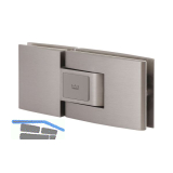 Pendelt�rbeschlag Tensor Glas-Glas, Feststellpunkt 90�, Edelstahl-Effekt