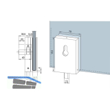 DORMA-Glas �berschubschloss SG,PZ vorgerichtet,2-tourig,Glas 10mm,silber(05.106)