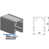 Decken-Basisrahmenprofil AL Top-Frame-D silber eloxiert