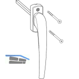 HAUTAU ATRIUM HKS Drehgriff 201 EG, Einlassgetriebe, Alu Edelstahl-Effekt