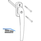 HAUTAU ATRIUM HKS Drehgriff 201 EG-S, Einlassgetriebe sperrbar, Alu schwarz