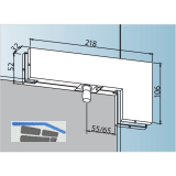 Winkeloberlichtbeschlag PT 40 mit Blindeinsatz, 10 mm, Edelstahl (03.441)