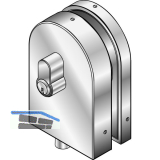 DORMA-Glas Eckschloss Prestige, PZ-vorgerichtet, 8 - 12 mm, (21.448) Edelstahl