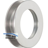 KWS Schiebet�rmuschelpaar 5255 mit Griffloch, �65mm, Aluminium silber eloxiert