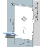 DORMA-Glas Schiebet�rschloss 05.202, Alu silber eloxiert