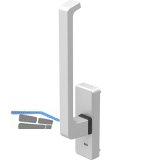 GU-966 Getriebe-Drehgriff DIRIGENT, Aussperrsicherung, silber, links