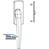 MACO SKB-Z Drehgriff f�r Aufsatzgetriebe, rechts, Aluminium wei� beschichtet