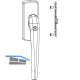 MACO SKB-Z Drehgriff sperrbar f�r Aufsatzgetriebe, links, Alu wei� beschichtet