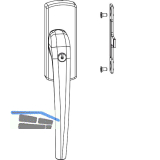 MACO SKB-Z Drehgriff sperrbar f�r Aufsatzgetriebe, rechts, Alu wei� beschichtet