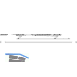 MACO PAS Gleitscheren-Set, Abdeckschiene 13 mm, braun, FFB 901-1250 mm, links