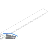 DORMA-Glas Muto 80 Laufschiene auf Ma� Wandmontage Edelstahl-Effekt