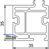 Unterbauprofil KS 35, 6000 mm, Kunststoff schwarz