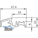 Wetterschenkel f. EIFEL T, 6000 mm, Aluminium silber eloxiert