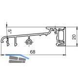 T�rschwelle Altbau BRS 68, 6 m, silber eloxiert/Einlage Kunststoff schwarz