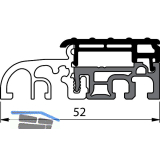 Balkont�rschwelle EIFEL TB-52, 6000 mm, silber eloxiert/grau