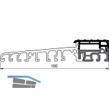 Balkont�rschwelle EIFEL TB-100, 6000 mm, silber eloxiert/grau