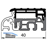 Balkont�rschwelle EIFEL TB-40, 6000 mm, silber eloxiert/schwarz