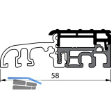 Balkont�rschwelle EIFEL TB-58, 6000 mm, silber eloxiert/schwarz